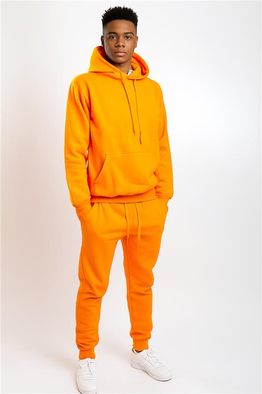 bright orange sweatsuit