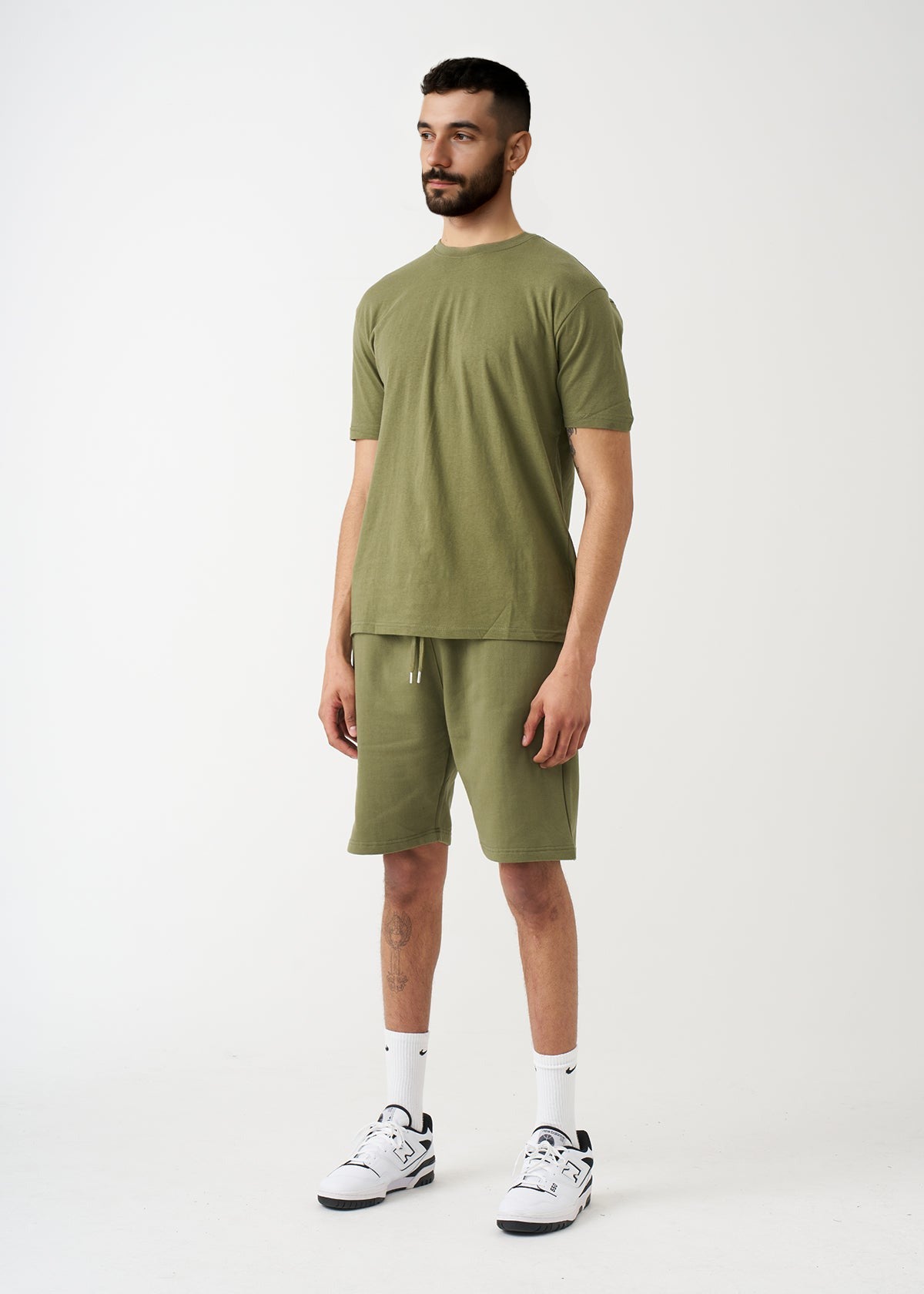 Olive Green T-Shirt And Short Set