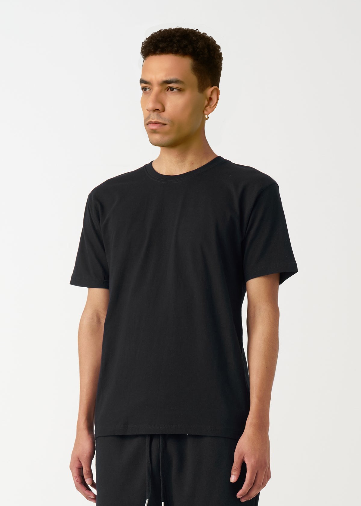 Black Combed Cotton T-Shirt