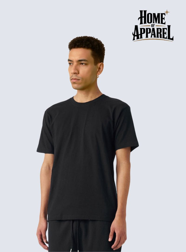 Black Combed Cotton T-Shirt
