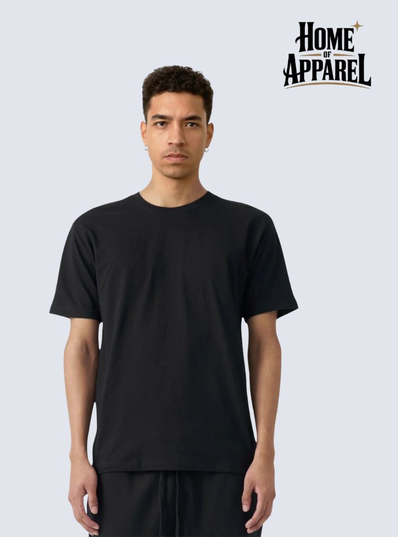 Black Combed Cotton T-Shirt