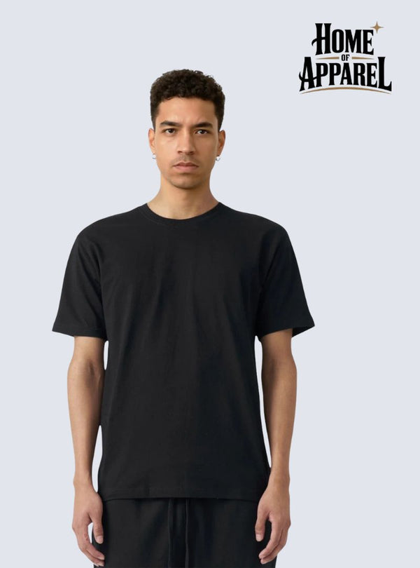 Black Combed Cotton T-Shirt