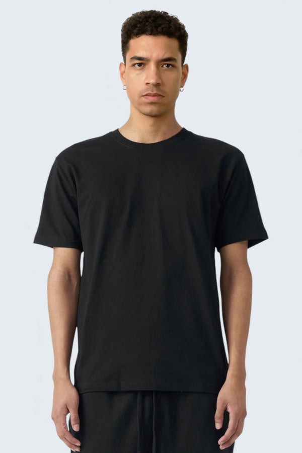 Black Combed Cotton T-Shirt