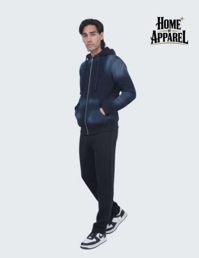 Premium Black Sun Faded Full Zip Hoodie
