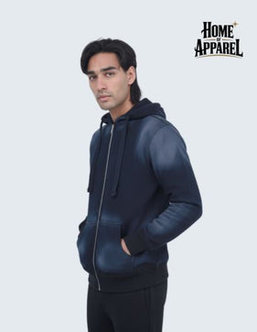 Premium Black Sun Faded Full Zip Hoodie