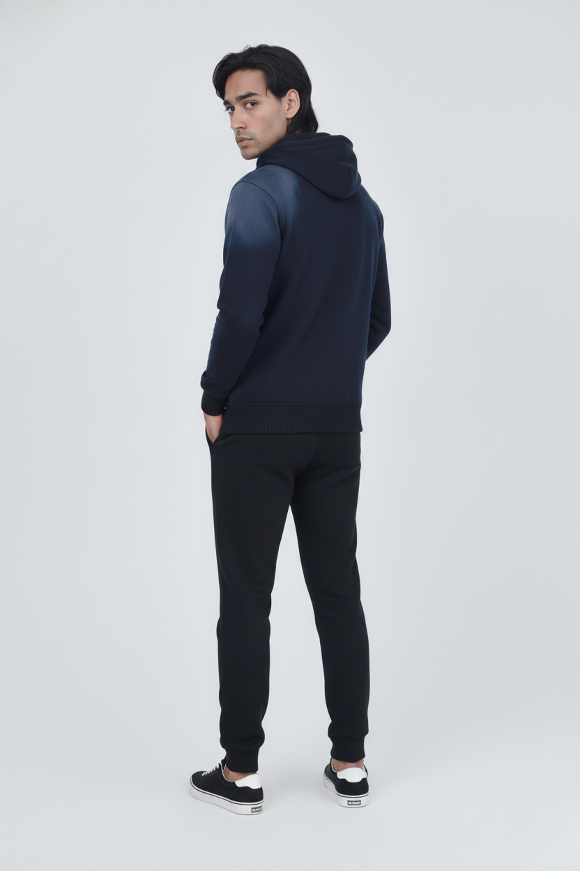 Premium Black Sun Faded Full Zip Hoodie