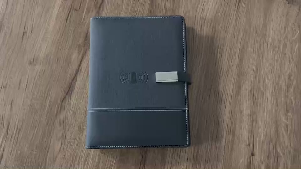 Smart Notebook 2026-2027, Wireless Charger, Power Bank, LED Light, USB & Card Slots