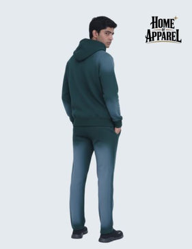 Premium Sun Faded Green Sweat Suit with Full-Zip Hoodie