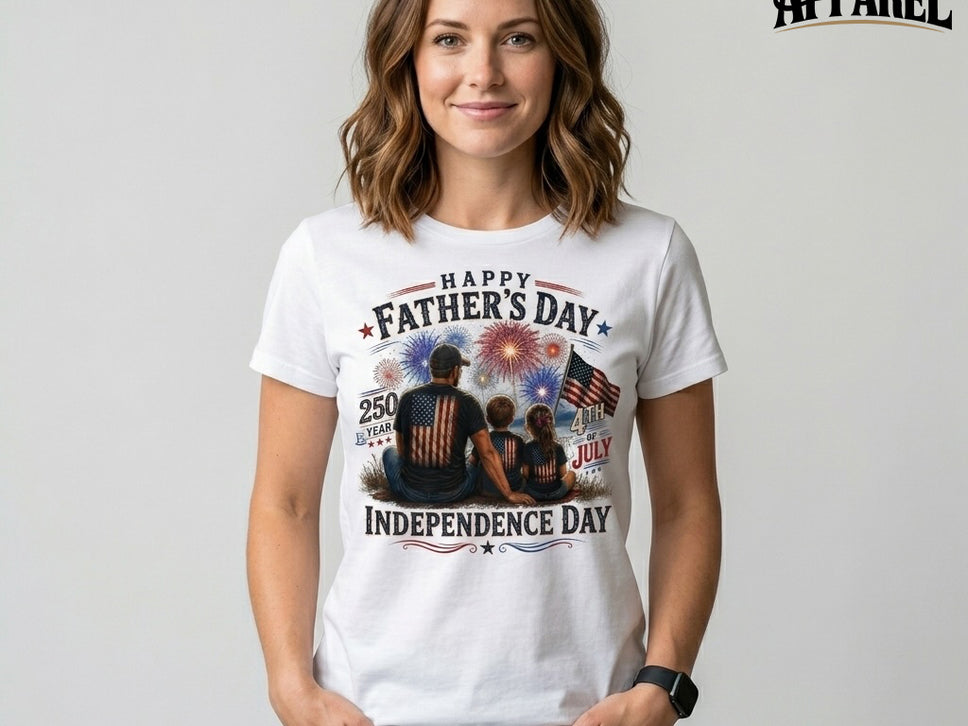 Happy Father’s Day & 4th of July Independence Day T-Shirt – 250 Years Celebration Graphic Tee