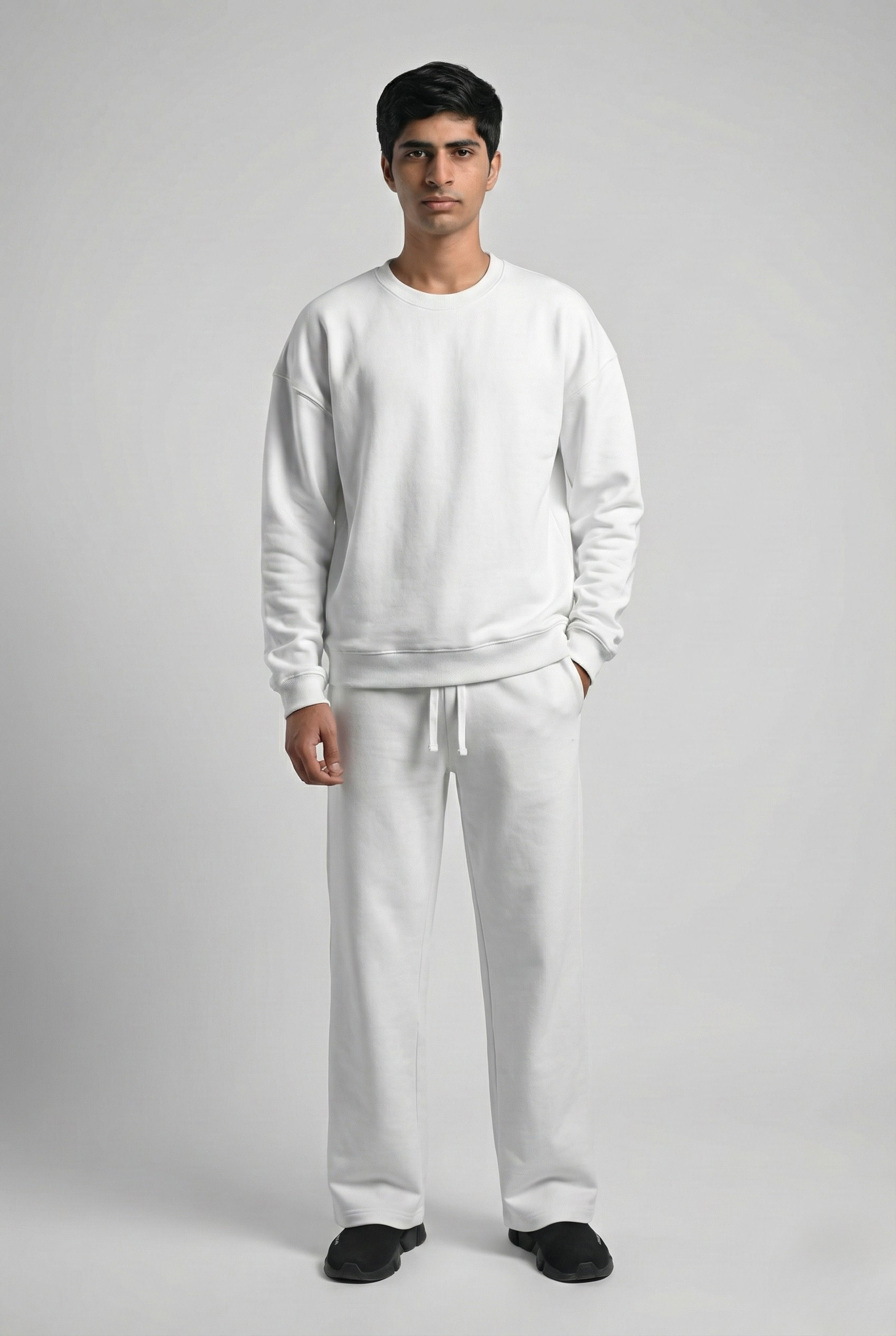 400 GSM White Oversized Cotton Terry Sweatsuit