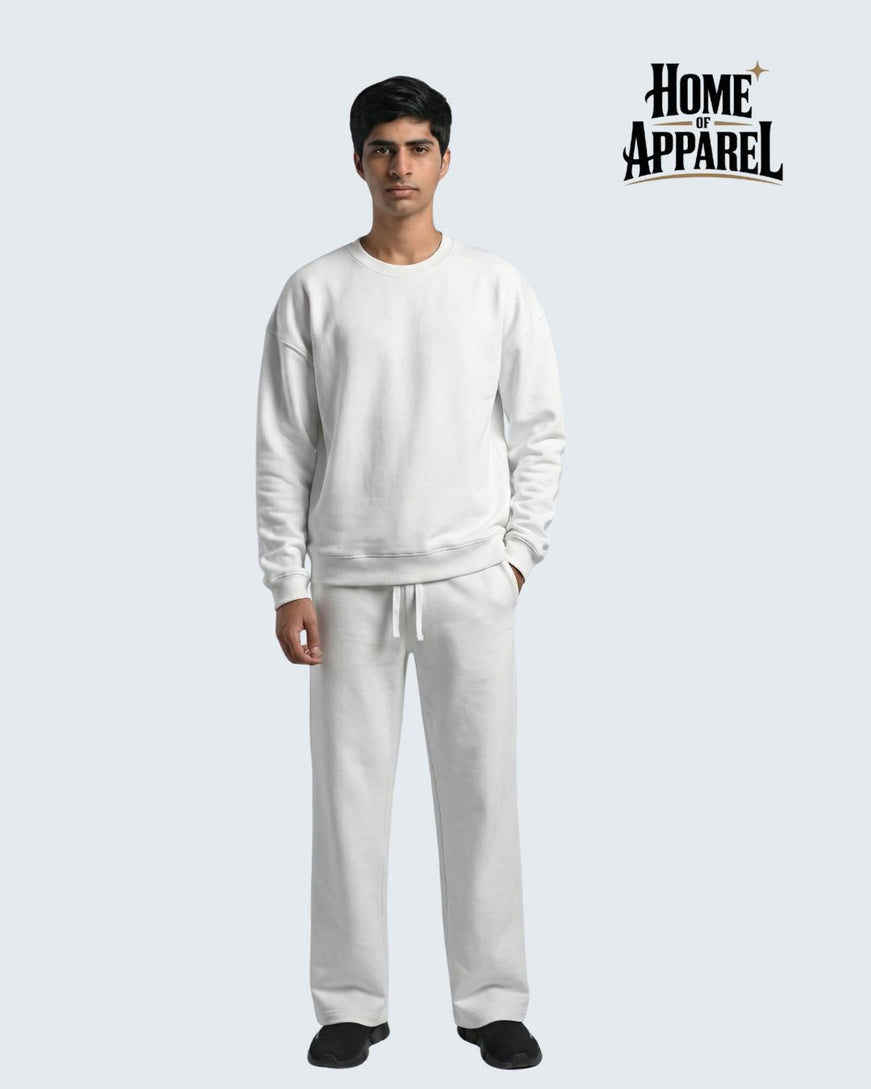 400 GSM White Oversized Cotton Terry Sweatsuit
