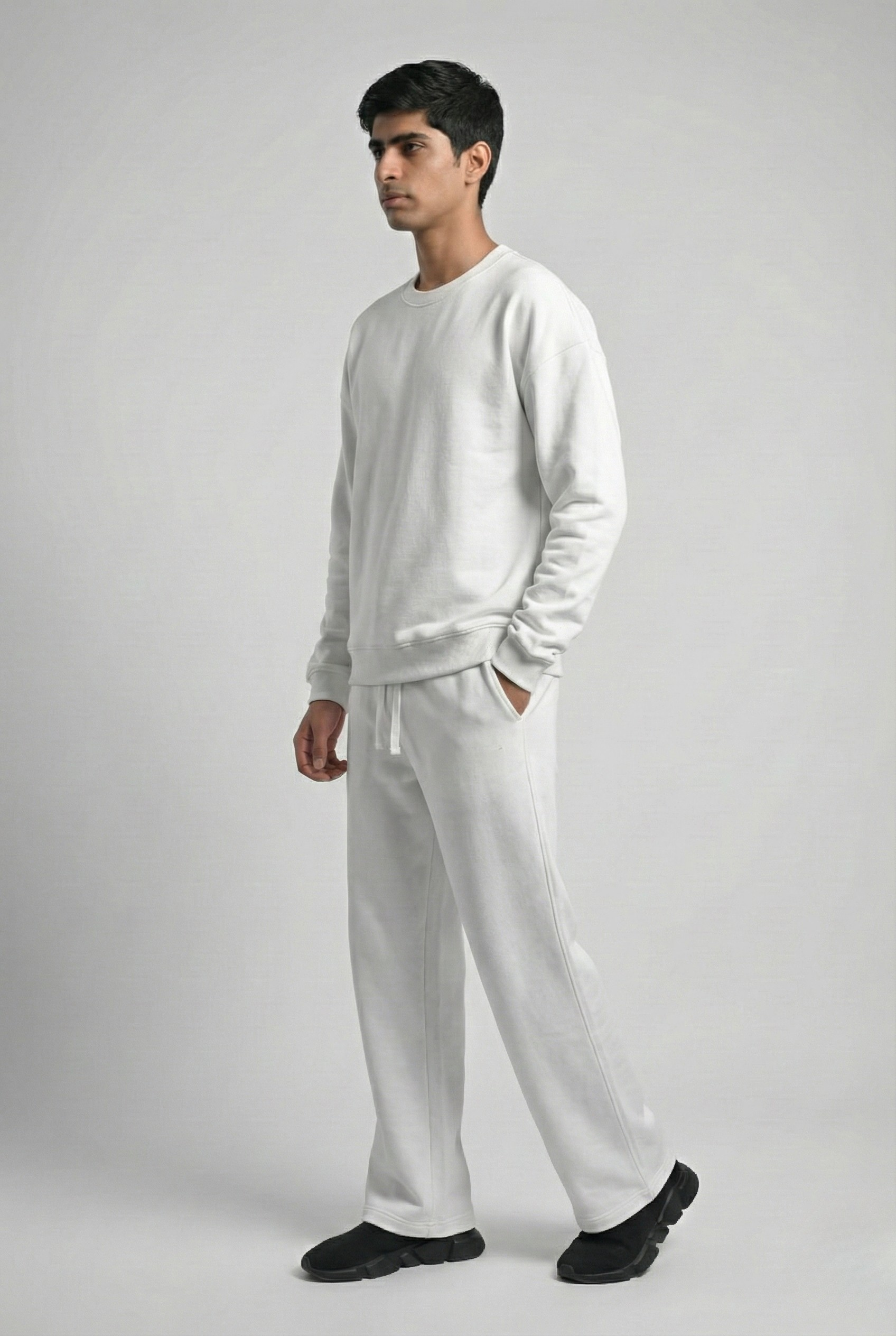 400 GSM White Oversized Cotton Terry Sweatsuit