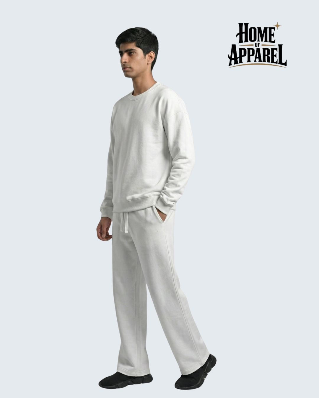 400 GSM White Oversized Cotton Terry Sweatsuit
